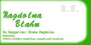 magdolna blahm business card